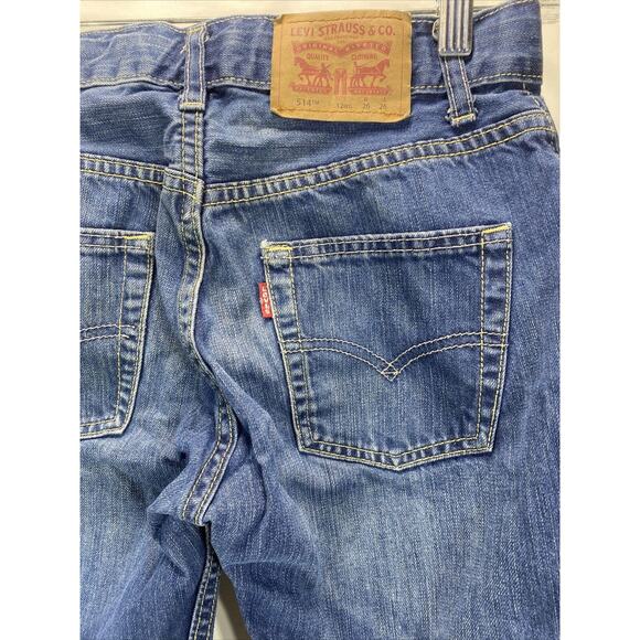 Levi's 514 Straight Denim Blue Jeans Adjustable Waist Boy's (26x26) 12 Regular - Picture 3 of 8